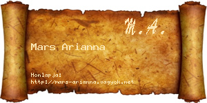 Mars Arianna névjegykártya
